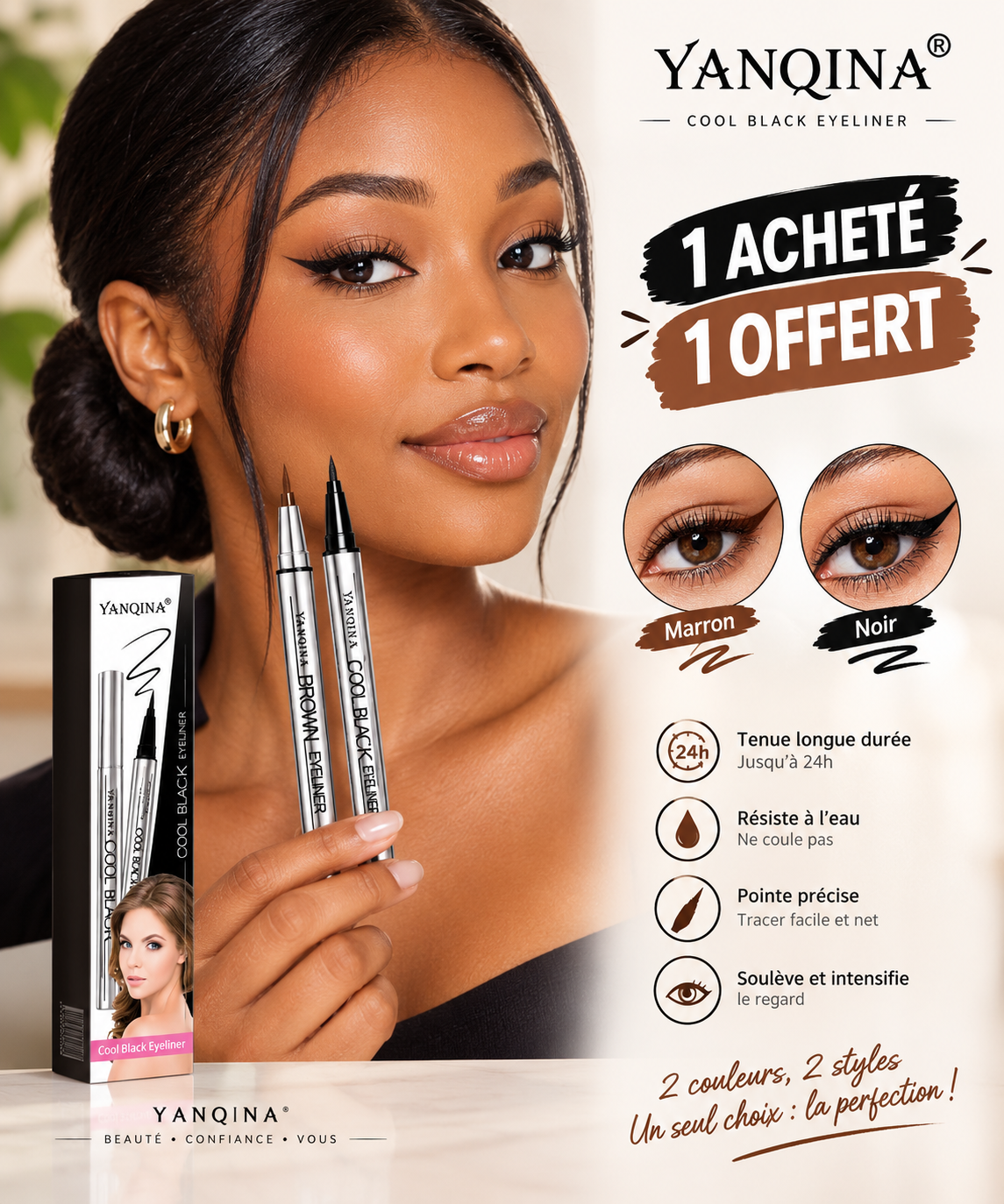 Eyeliner Liquide Mat Haute Précision Longue Tenue