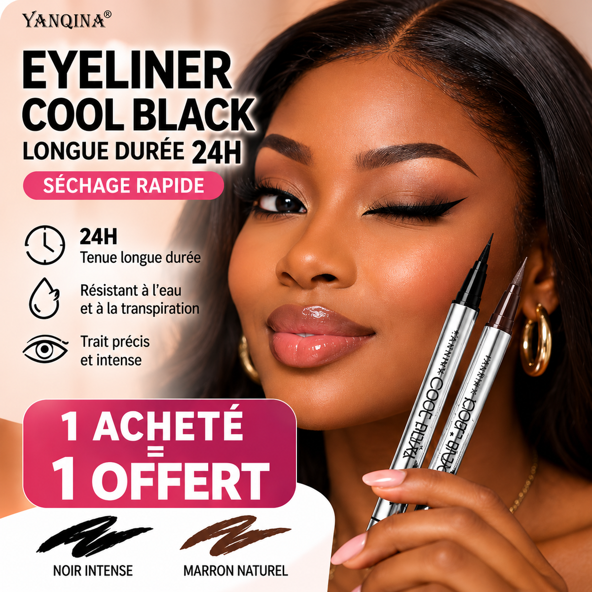 Eyeliner Liquide Mat Haute Précision Longue Tenue